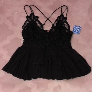 BRAND NEW Free People Black Adella Cami